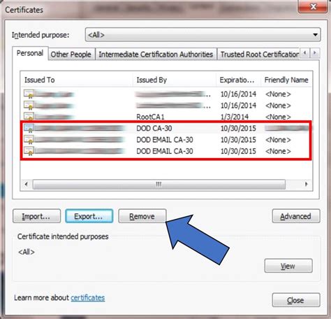 how to delete certificates from cac reader